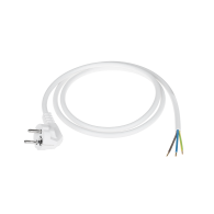 Strömkabel 3x1,5mm vit 3m med vinklad kontakt