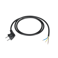 Strömkabel 3x1,5mm svart 3m med vinklad kontakt