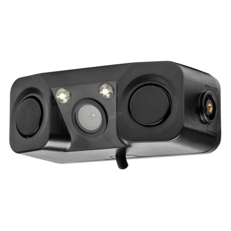Backkamera med parkeringssensorer 2-i-1 hd-602 led 12v amio-03541