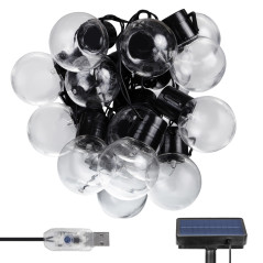 Solcellsgirland LED 2i1 Maclean, IP44, 3W, 10lm, 3000K, batteri 2*600 mAh, 5V DC, 7m, MCE424 | HandlaSmidigt.se