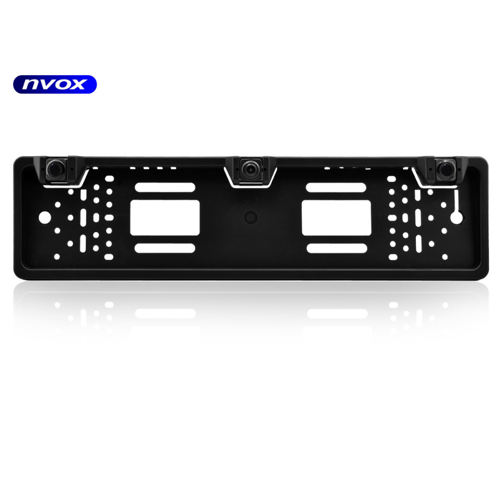 Bilinspelningskamera för bil med backkamera och inbyggda sensorer i nummerskyltsram med IR... (NVOX RC6050P)