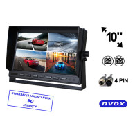Bilskärmen eller fristående LCD 10 tum med stöd för upp till 4 kameror 4PIN 12V 24V... (NVOX)