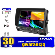 Bilskärmen eller fristående LCD 10 tum med stöd för upp till 4 kameror 4PIN 12V 24V... (NVOX)