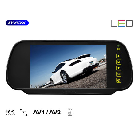 LCD-skärm 7 tum med backspegel 12V 24V... (NVOX NW701M)