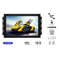 Monitor dotykowy open frame LED 12cali z wejściem VGA HDMI BNC... (NVOX OP1211T)