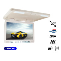Monitor podwieszany podsufitowy LCD 20cali cali LED IR FM USB SD... (NVOX RF2090U BE)