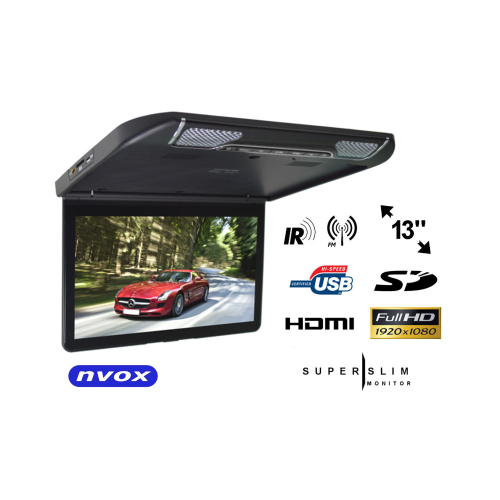 Bilmonitor för bilen, takmonterad LCD 13 tum HDMI USB SD... (NVOX VRF1343U BL) Bilmonitor för bilen, takmonterad LCD 13 tum HDMI USB SD... (NVOX VRF1343U BL)