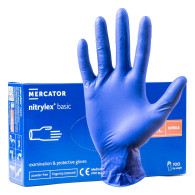 Blå nitrilhandskar Mercator Nitrylex Basic storlek XL 100 st.