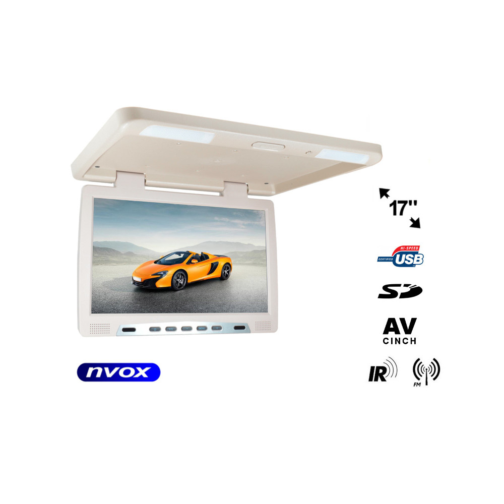 Monitor monterad i taket, 17-tums LCD LED IR FM USB SD... (NVOX RF1790U BE) Monitor monterad i taket, 17-tums LCD LED IR FM USB SD... (NVOX RF1790U BE)