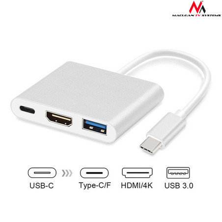 MCTV-840 52385 Adapter USB-C - HDMI / USB 3.0 / USB-C metallfodral 4K
