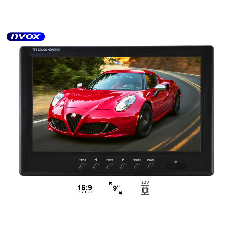 NVOX HT 990 Bilkamera eller fristående LCD-monitor på 9 tum med AV-ram 12V... (NVOX)