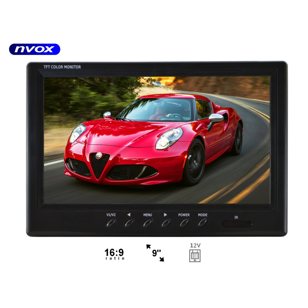 NVOX HT 990 Monitor samochodowy cofania lub wolnostojący LCD 9cali cali AV z RAMKĄ 12V... (NVOX