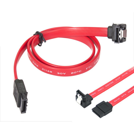 AK121D Vinklad SATA III-kabel 40 cm