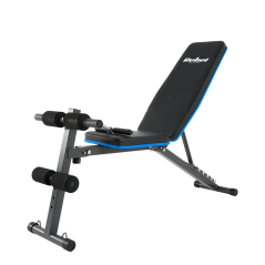 Träningsbänk med lutning, benlås och gummiband, REBEL ACTIVE