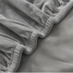 Stolsöverdrag - grå sammet Ruhhy 22979