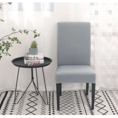 Stolsöverdrag - grå sammet Ruhhy 22979