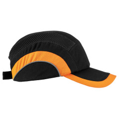 En keps med skärm och förstärkning, svart-orange, CE