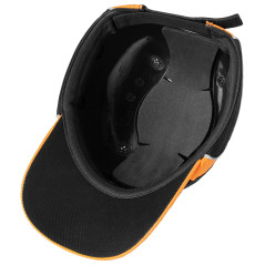 En keps med skärm och förstärkning, svart-orange, CE