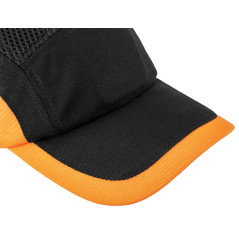 En keps med skärm och förstärkning, svart-orange, CE