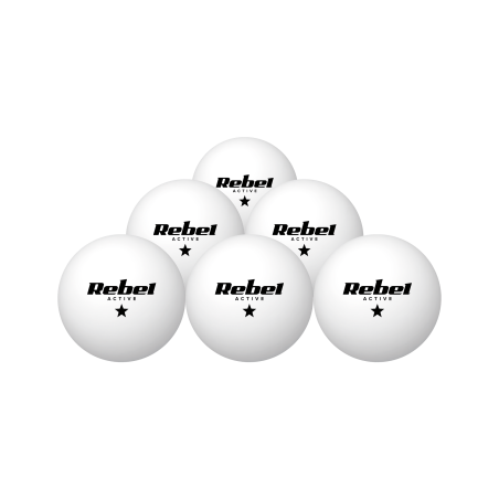 Set med bordtennisbollar, ABS-material, 6 st, REBEL ACTIVE