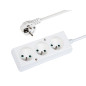 98-207- Nätförlängare ps-370 3-uttag med jordning 1,5m vit 3x1,5mm