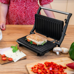 Panini grill TEESA, brödrost, smörgåsgrill, 1000W, 3 lägen