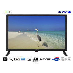 TV nvox digital hdtv led 24 tum med tuner dvbt/t2 hevc/h.265 12/24/230v