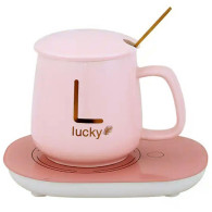 DA27B El. muggvärmare rosa + mugg