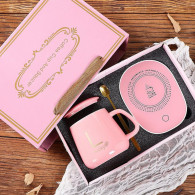 DA27B El. muggvärmare rosa + mugg
