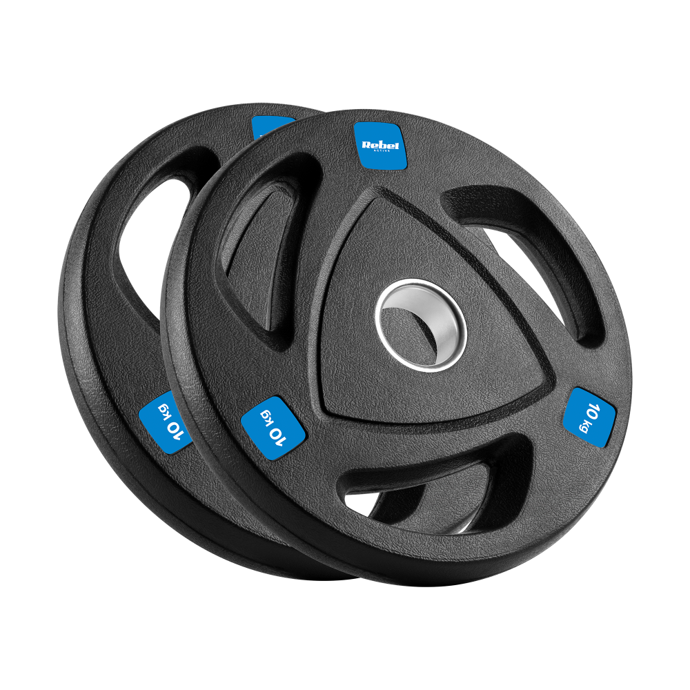 Belastning av järnolympiskt gummerat set 2x10kg, hål 51mm, REBEL ACTIVE