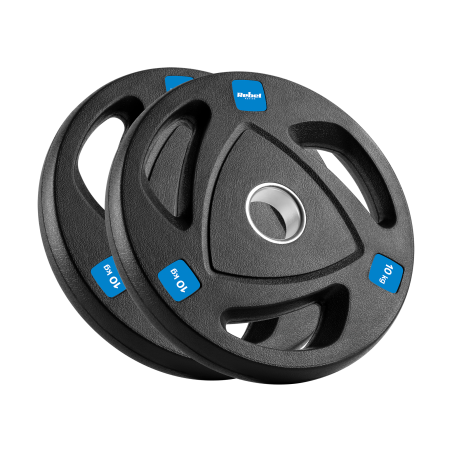 Belastning av järnolympiskt gummerat set 2x10kg, hål 51mm, REBEL ACTIVE