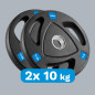 Belastning av järnolympiskt gummerat set 2x10kg, hål 51mm, REBEL ACTIVE