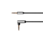 Kabel jack 3,5 mm vinklad - rätvinklad fjäder Kruger&Matz Basic