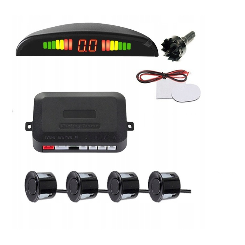 Parkeringssensorer med 4 sensorer och display