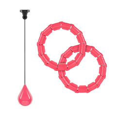 Smart Hula Hoop viktminskningshjul med knoppar och 50 cm vikt, rosa, REBEL ACTIVE