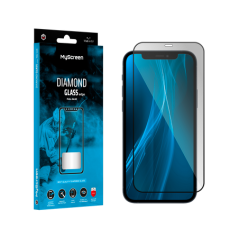 Skyddsglas MyScreen DIAMOND GLASS LITE edge FULL GLUE svart för Apple iPhone 12 Pro Max 6,7 tum.