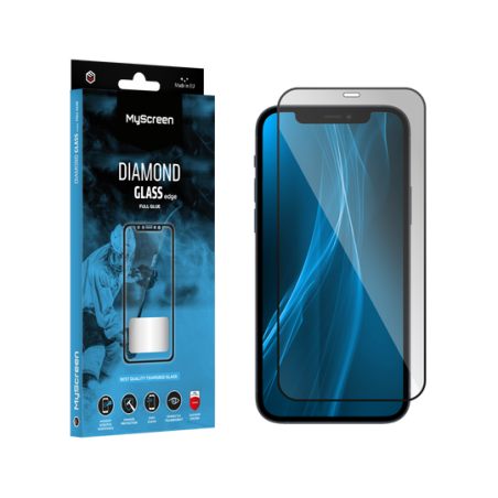 Skyddsglas MyScreen DIAMOND GLASS LITE edge FULL GLUE svart för Apple iPhone 13 Pro Max 6,7'