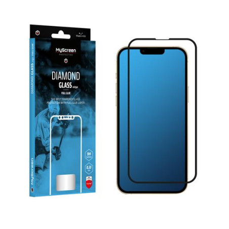 Skyddsglas MyScreen DIAMOND GLASS LITE edge FULL GLUE svart för Apple iPhone 13/13 Pro 6.1'