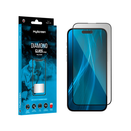 Skyddsglas MyScreen DIAMOND GLASS LITE edge FULL GLUE svart för Apple iPhone 14 6.1'