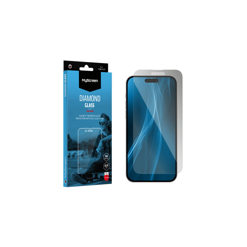Skyddsglas MyScreen DIAMOND GLASS LITE edge FULL GLUE svart för Apple iPhone 15 6.1'