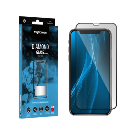 Skyddsglas MyScreen DIAMOND GLASS LITE edge FULL GLUE svart för Apple iPhone XR/11