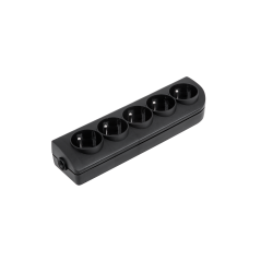 Förlängningssladd med jord x 5 svart GN-50-2