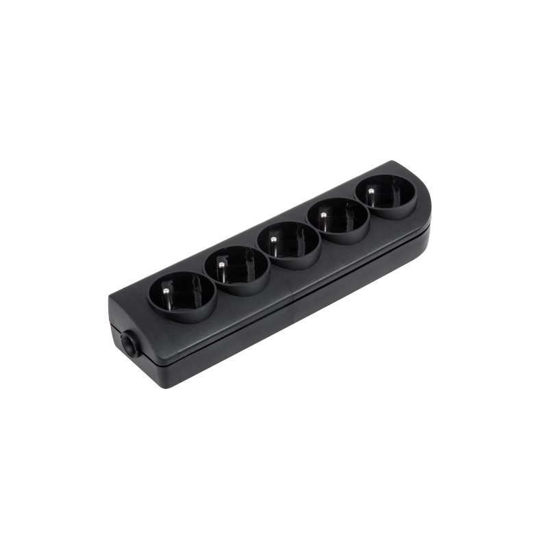 Förlängningssladd med jord x 5 svart GN-50-2