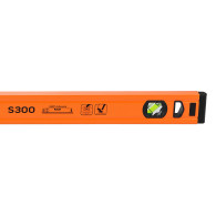Vattenpass i aluminium S 300, 3 libeller, 100 cm