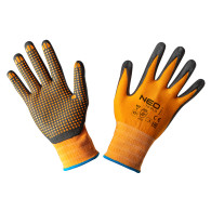 Arbetshandskar, nylon, täckta med prickar av nitril, 4131X, storlek 11