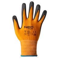 Arbetshandskar, nylon, täckta med prickar av nitril, 4131X, storlek 11