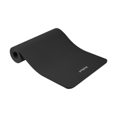 Yogamatta för yoga-, pilates- och fitnessövningar, 183x61cm, tjocklek 1.5cm, material NBR, svart, REBEL ACTIVE.