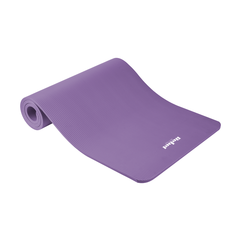 Mata gimnastyczna do ćwiczeń joga, pilates, fitness, 183x61cm, grubość 1.5cm, materiał NBR, fioletowa, REBEL ACTIVE Mata gimnastyczna do ćwiczeń joga, pilates, fitness, 183x61cm, grubość 1.5cm, materiał NBR, fioletowa, REBEL ACTIVE