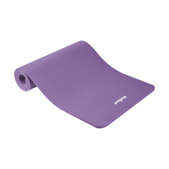 Yogamatta för yoga-, pilates- och fitnessövningar, 183x61cm, tjocklek 1,5cm, material NBR, lila, REBEL ACTIVE.