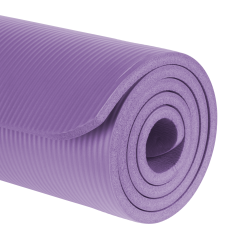 Yogamatta för yoga-, pilates- och fitnessövningar, 183x61cm, tjocklek 1,5cm, material NBR, lila, REBEL ACTIVE.